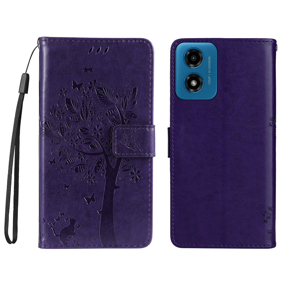KT Imprinting Flower Series-3 For Motorola Moto G04 4G / G24 4G Case Tree Pattern Leather Flip Phone Cover KT Imprinting Flower Series-3 For Motorola Moto G04 4G / G24 4G Case Tree Pattern Leather Flip Phone Cover